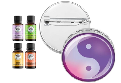 Pin Brooch Diffuser (With Oil: Yes, Design: Yin Yang)