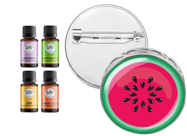 Pin Brooch Diffuser (With Oil: Yes, Design: Watermelon)