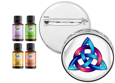 Pin Brooch Diffuser (With Oil: Yes, Design: Tiinity Knot)