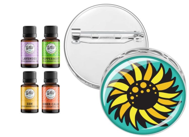 Pin Brooch Diffuser (With Oil: Yes, Design: Sunflower)