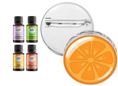 Pin Brooch Diffuser (With Oil: Yes, Design: Orange Slice)