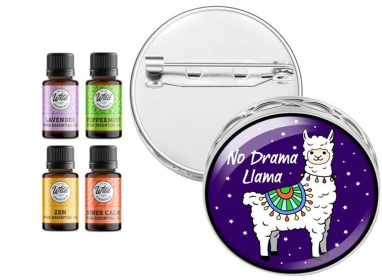 Pin Brooch Diffuser (With Oil: Yes, Design: No Drama Llama)