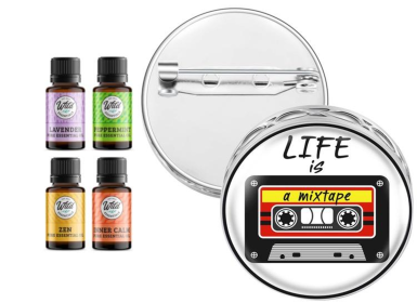 Pin Brooch Diffuser (With Oil: Yes, Design: Mixtape)