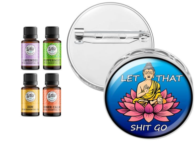 Pin Brooch Diffuser (With Oil: Yes, Design: Let It Go Lotus)