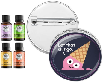 Pin Brooch Diffuser (With Oil: Yes, Design: Let It Go Ice Cream)