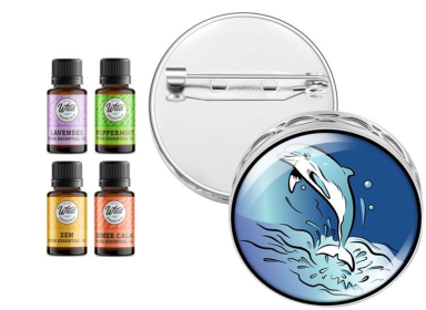 Pin Brooch Diffuser (With Oil: Yes, Design: Dolphin)