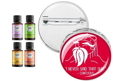 Pin Brooch Diffuser (With Oil: Yes, Design: Confuscious)