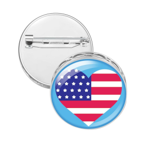 Pin Brooch Diffuser (With Oil: No, Design: Usa Heart)