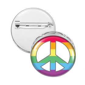 Pin Brooch Diffuser (With Oil: No, Design: Peace Sign (Rainbow))