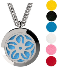 Necklace Diffusers (Stainless Steel) (With Oils: No, Pendant: Lotus Flower)