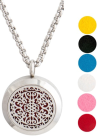 Necklace Diffusers (Stainless Steel) (With Oils: No, Pendant: Wrought Iron)