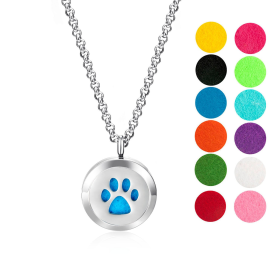 Necklace Diffusers (Stainless Steel) (With Oils: No, Pendant: Dog Paw)