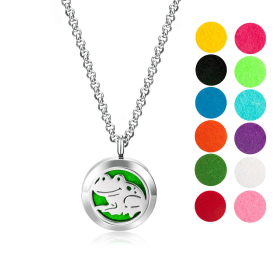 Necklace Diffusers (Stainless Steel) (With Oils: No, Pendant: Happy Frog)