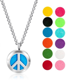 Necklace Diffusers (Stainless Steel) (With Oils: No, Pendant: Peace Sign)