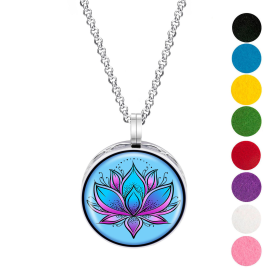 Necklace Diffusers (Stainless Steel) (With Oils: No, Pendant: Blue Lotus)