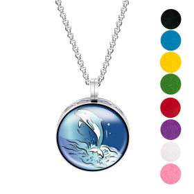 Necklace Diffusers (Stainless Steel) (With Oils: No, Pendant: Dolphin)