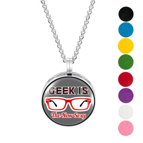 Necklace Diffusers (Stainless Steel) (With Oils: No, Pendant: Geek Is Sexy)