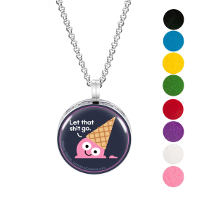 Necklace Diffusers (Stainless Steel) (With Oils: No, Pendant: Let It Go Ice Cream)