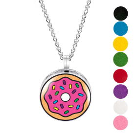 Necklace Diffusers (Stainless Steel) (With Oils: No, Pendant: Frosted Donut)