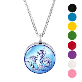 Necklace Diffusers (Stainless Steel) (With Oils: No, Pendant: Seahorse)
