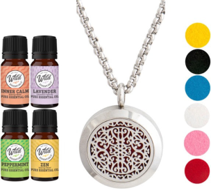 Necklace Diffusers (Stainless Steel) (With Oils: Yes, Pendant: Wrought Iron)