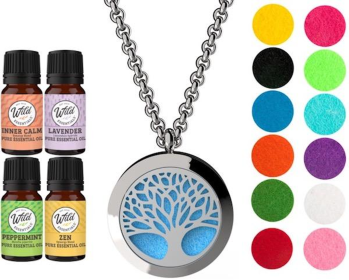 Necklace Diffusers (Stainless Steel) (With Oils: Yes, Pendant: Tree Of Life)