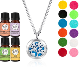 Necklace Diffusers (Stainless Steel) (With Oils: Yes, Pendant: Arbol Tree)