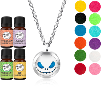 Necklace Diffusers (Stainless Steel) (With Oils: Yes, Pendant: Jack Skullington)
