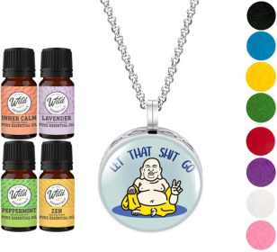Necklace Diffusers (Stainless Steel) (With Oils: Yes, Pendant: Let It Go Buddha)