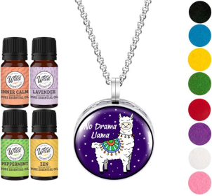Necklace Diffusers (Stainless Steel) (With Oils: Yes, Pendant: No Drama Llama)