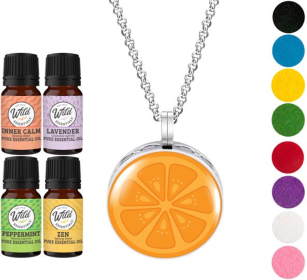 Necklace Diffusers (Stainless Steel) (With Oils: Yes, Pendant: Orange Slice)