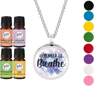 Necklace Diffusers (Stainless Steel) (With Oils: Yes, Pendant: Remember To Breathe)