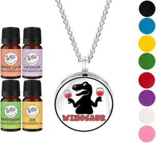 Necklace Diffusers (Stainless Steel) (With Oils: Yes, Pendant: Winosaur)