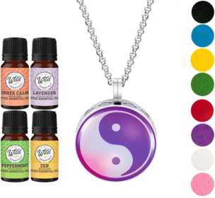 Necklace Diffusers (Stainless Steel) (With Oils: Yes, Pendant: Yin Yang)