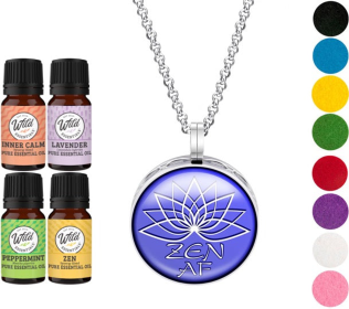 Necklace Diffusers (Stainless Steel) (With Oils: Yes, Pendant: Zen Af)