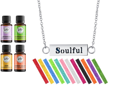Necklace Diffusers With Oils Bar Pendant (Stainless Steel) (Pendant: Soulful (Bar))