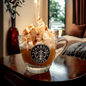 Cafe mug soy candle (Scent: Caramel Machiatto)