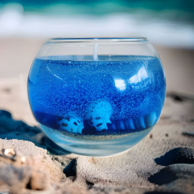 Ocean Seashells theme scented candle (Theme: No label, Scent: Sun & Sand)