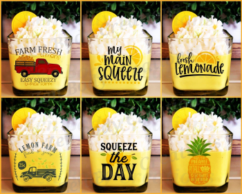 Lemon Zing soy wax candles (Style: Pineapple label, size: 16 oz)