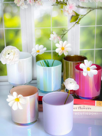 Irredescent Jar Soy Candle (Scent: Citrus Fields, Color: Lavender)