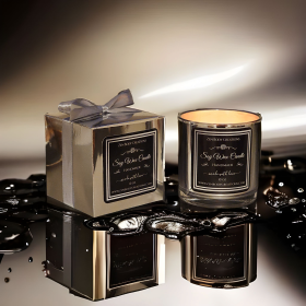 Luxury Chrome Soy wax candle (Scent: Mohagany Teakwood)