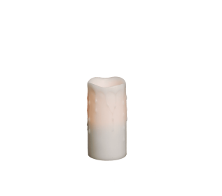 LED Wax Dripping Pillar Candle (Set of 4) 3"Dx6"H Wax/Plastic - 2 C Batteries Not Included (Option: 45375DS)