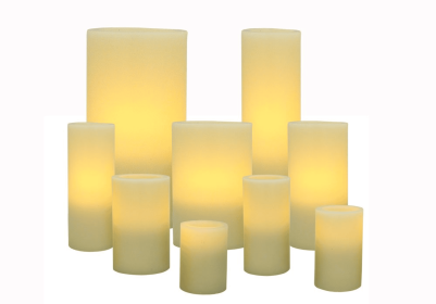 Ivory Flameless Wax Pillar Candles (size: 3 x 4)