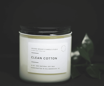Clean Cotton Soy Wax Candle (3 Size Options) (size: 2.4 oz Wax Melts)