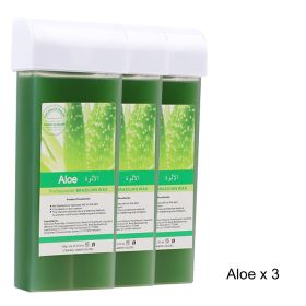 Hair Removal Wax Wax Refill Soft Wax Roller Cartridge For Roll on Waxing Kit Aloe Depilatory Rolling Wax For Sensitive Skin (Plug Type: US Plug, Color: 072-AloeX3)