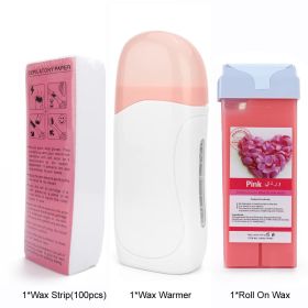 Hair Removal Wax Wax Refill Soft Wax Roller Cartridge For Roll on Waxing Kit Aloe Depilatory Rolling Wax For Sensitive Skin (Plug Type: US Plug, Color: 072-W-Rose)