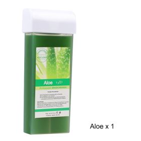Hair Removal Wax Wax Refill Soft Wax Roller Cartridge For Roll on Waxing Kit Aloe Depilatory Rolling Wax For Sensitive Skin (Plug Type: US Plug, Color: 072-Aloe)