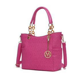 MKF Collection Rylee Vegan Leather Women Tote Handbag by Mia k (Material: Polycarbonate, Color: Fuchsia)