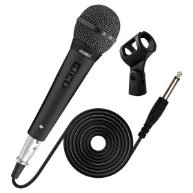 5 CORE Microphone Dynamic Vocal Handheld Mic Cardioid Unidirectional Microfono w On Off Switch + XLR Audio Cable for Singing Karaoke Public Speaking & (Color: Black)