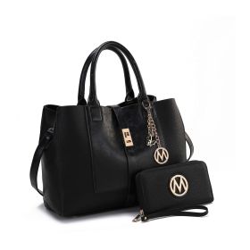 MKF Collection Yola Satchel Bag with Wallet Vegan Leather Women by Mia K (Material: Vegan Leather, Color: Black)